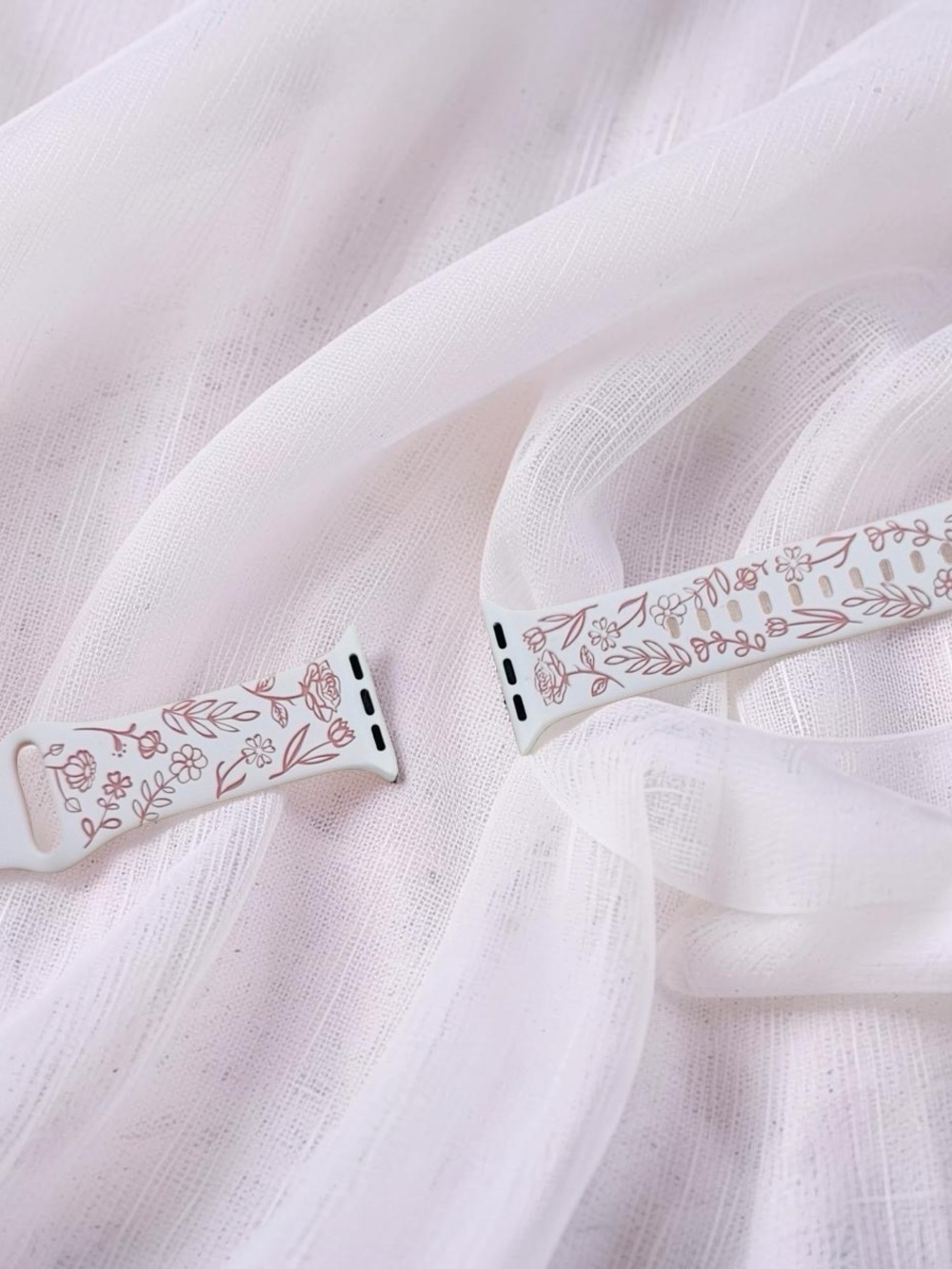 New Floral Design Apple Watch Bands  38mm 40mm 41mm in Pink White